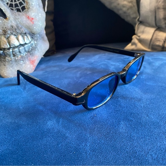 Glasses, Slim | Thin Frame Sunnies 90’s | Y2K Vintage Blue - Picture 3 of 3